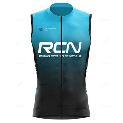 Gilet da ciclismo antivento in poliestere traspirante per uomini