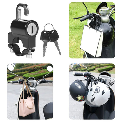 Lucchetto antifurto in alluminio per casco moto universale nero