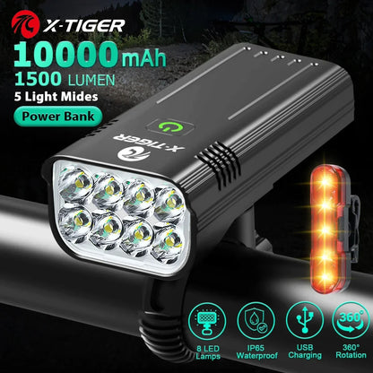Luce per bici LED ricaricabile in ABS per bicicletta impermeabile