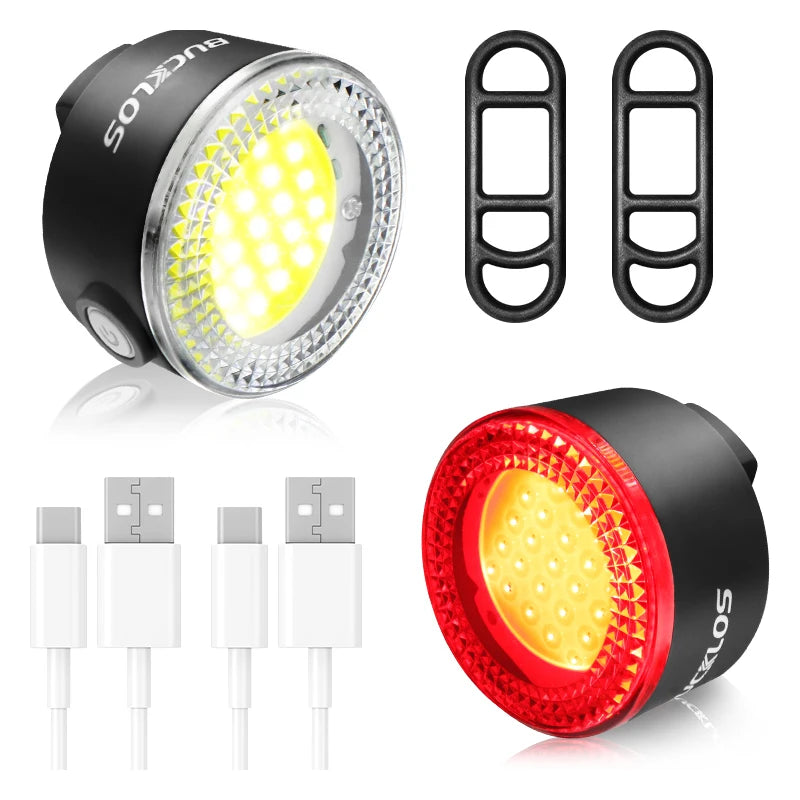 Lanterne per Bicicletta LED Ricaricabili per Ciclismo 2 Pezzi