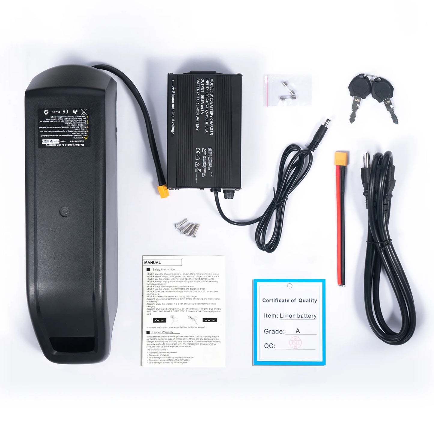 Batteria al litio per bicicletta elettrica 48V 52V elettrico
