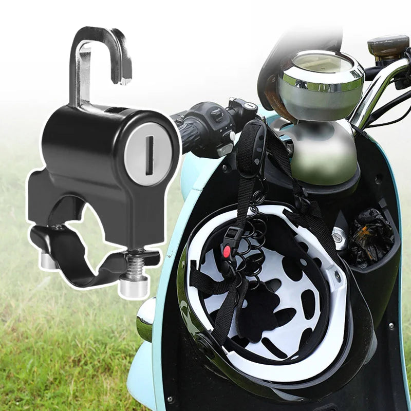 Lucchetto antifurto in alluminio per casco moto universale nero