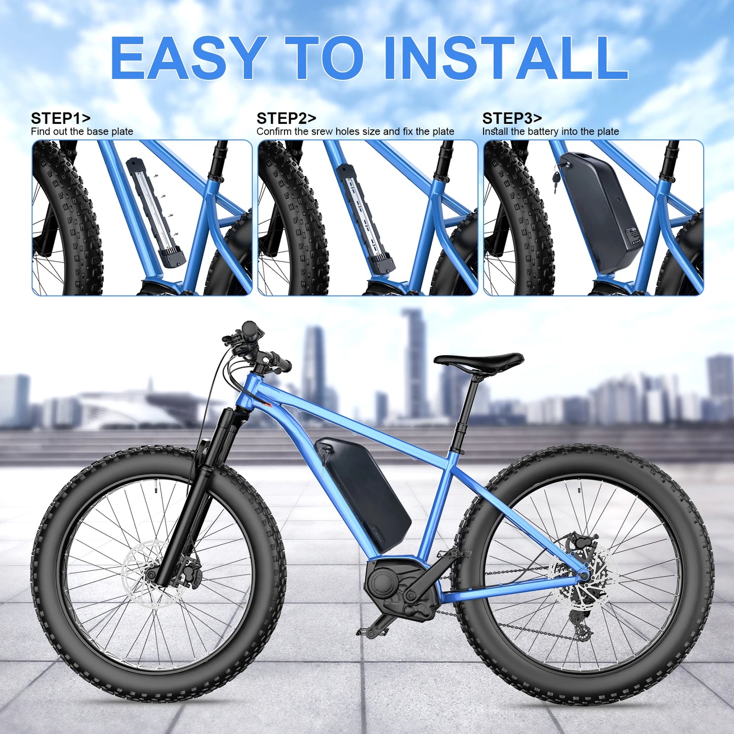 Batteria al litio per bicicletta elettrica 48V 52V elettrico