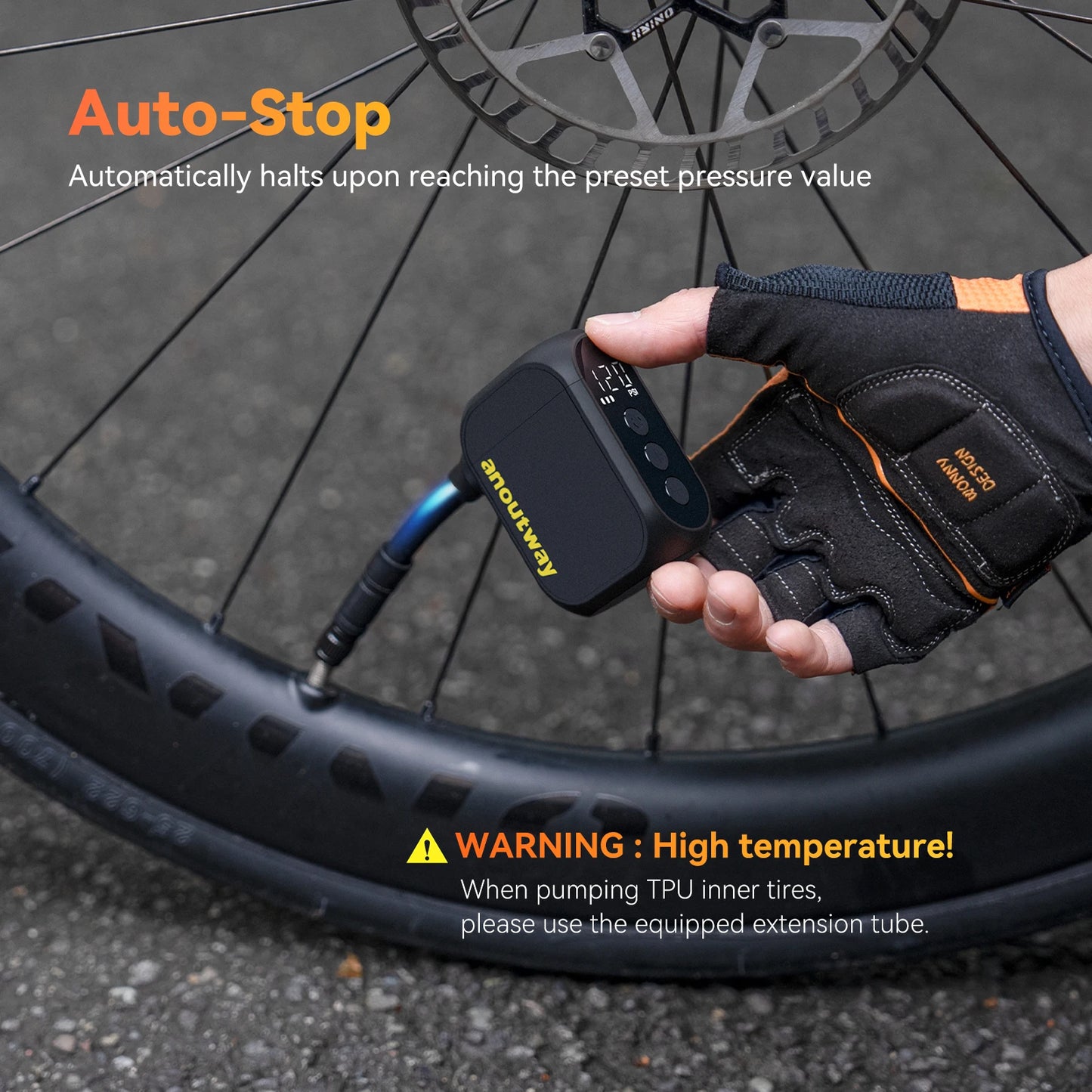 Pompa elettrica per bici Gonfiatore per pneumatici 120 PSI