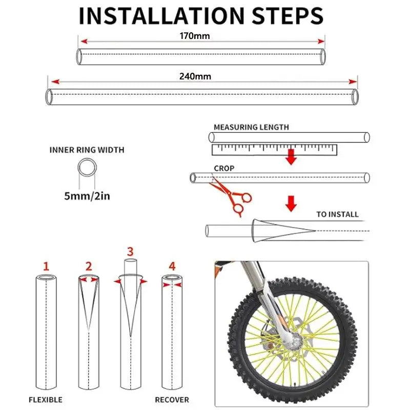 Coperture ruote moto in plastica ABS per motocross 72 pezzi