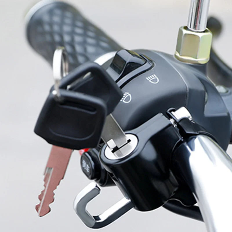 Lucchetto antifurto in alluminio per casco moto universale nero