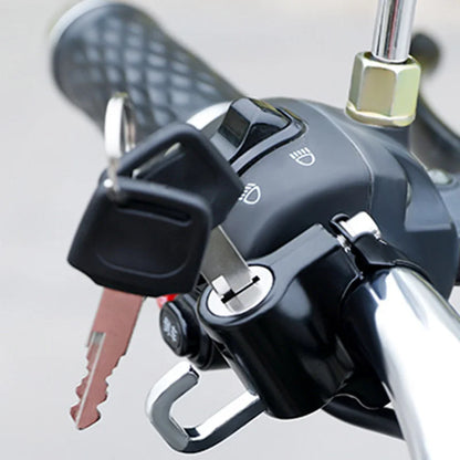 Lucchetto antifurto in alluminio per casco moto universale nero