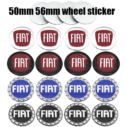Adesivo Ruota 50mm 56mm per FIAT in ABS per pneumatici e cerchioni auto