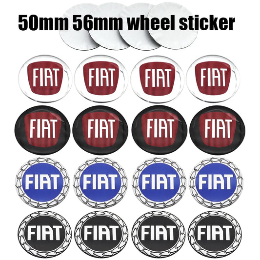 Adesivo Ruota 50mm 56mm per FIAT in ABS per pneumatici e cerchioni auto