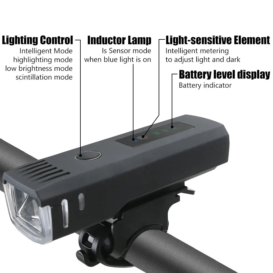 Luce anteriore per bicicletta LED USB ricaricabile Fari per bici