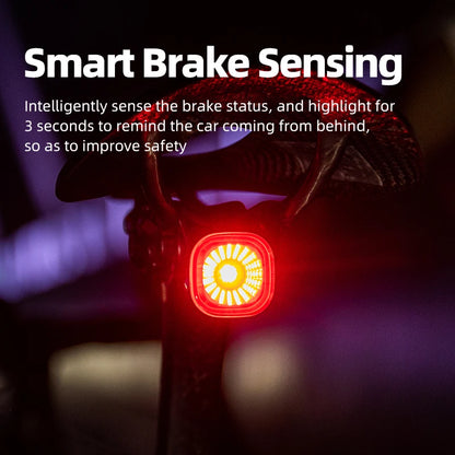 Luce posteriore intelligente per bicicletta in ABS per ciclismo