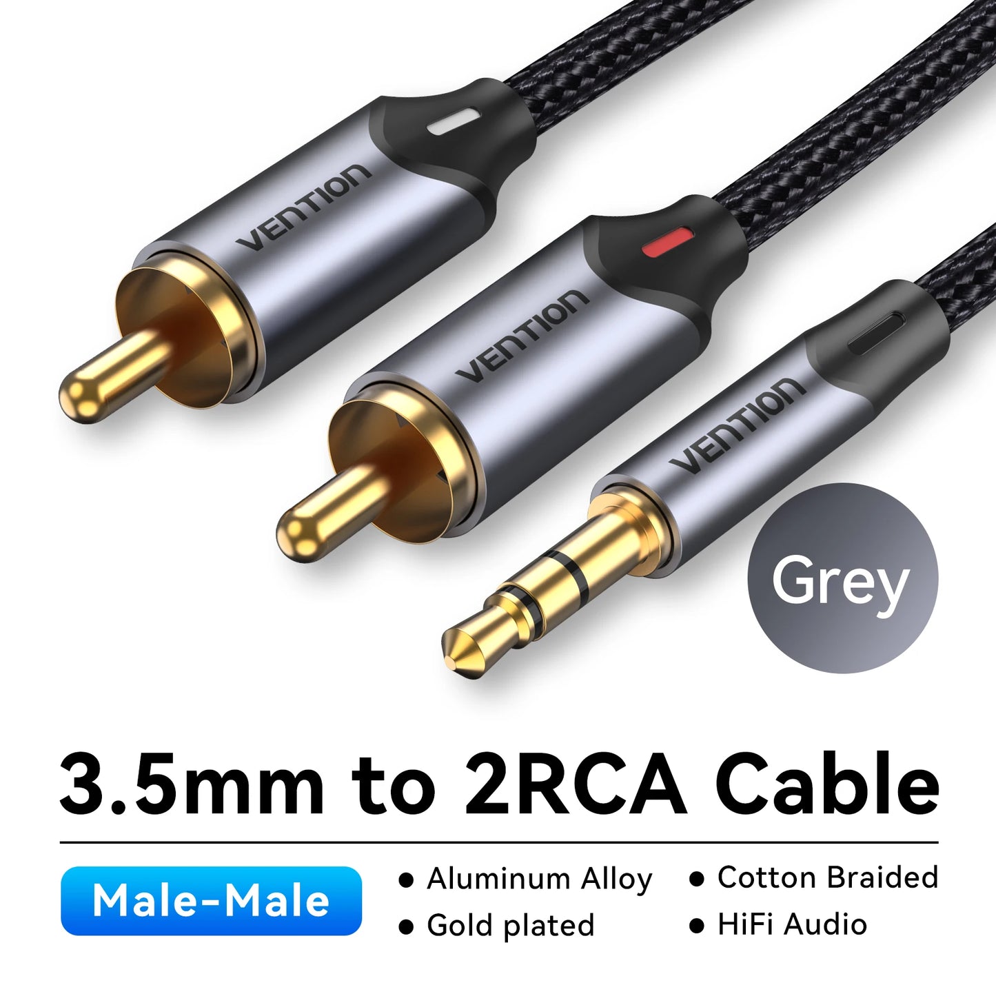 Cavo RCA da 3.5 mm a 2RCA in Rame per Amplificatore Audio