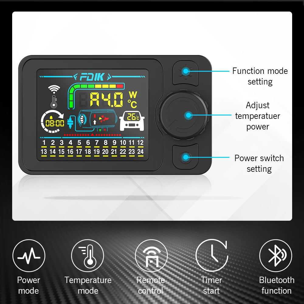 Riscaldatore ad aria diesel 12v 24v con Bluetooth per auto camper