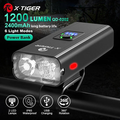 Luce per bici LED ricaricabile in ABS per bicicletta impermeabile