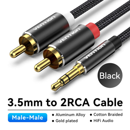 Cavo RCA da 3.5 mm a 2RCA in Rame per Amplificatore Audio