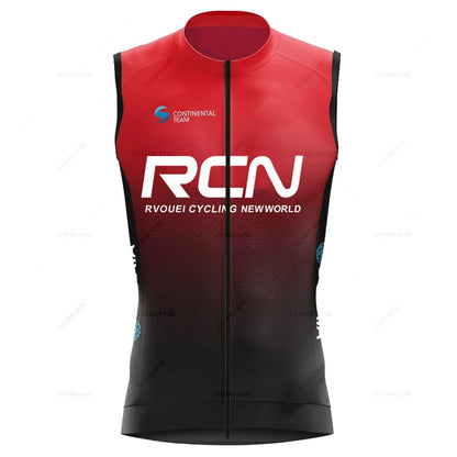 Gilet da ciclismo antivento in poliestere traspirante per uomini