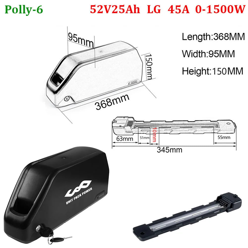 Batteria al litio per bicicletta elettrica 48V 52V elettrico
