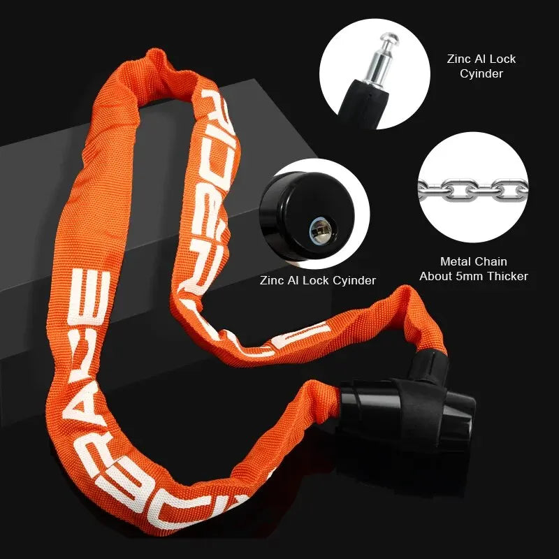 Lucchetto a catena per bicicletta in zinc alloy e ABS per mountain bike