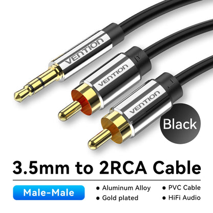 Cavo RCA da 3.5 mm a 2RCA in Rame per Amplificatore Audio