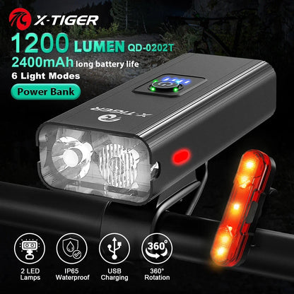 Luce per bici LED ricaricabile in ABS per bicicletta impermeabile