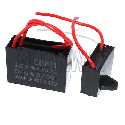 Condensatore CBB61 450V per Ventilatore Ventola Motore Avviamento 1-10uF