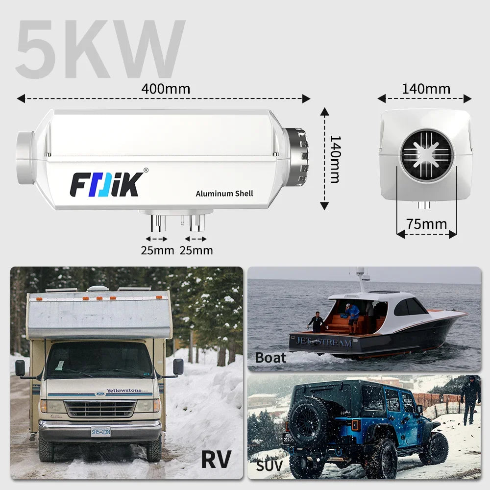 Riscaldatore ad aria diesel 12v 24v con Bluetooth per auto camper