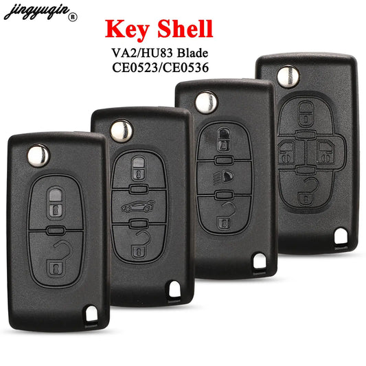Custodia chiave remota automatica per Peugeot e Citroen in ABS + Metal