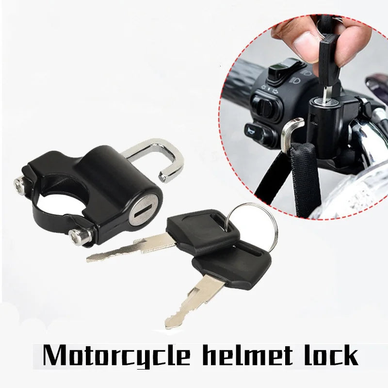 Lucchetto antifurto in alluminio per casco moto universale nero