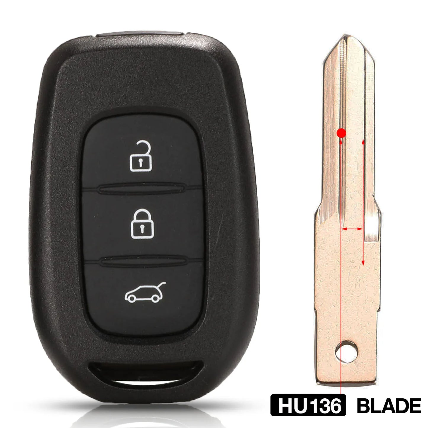 Borsetta Chiave Auto in Hardware per 2 Pulsanti in Metallo per Auto