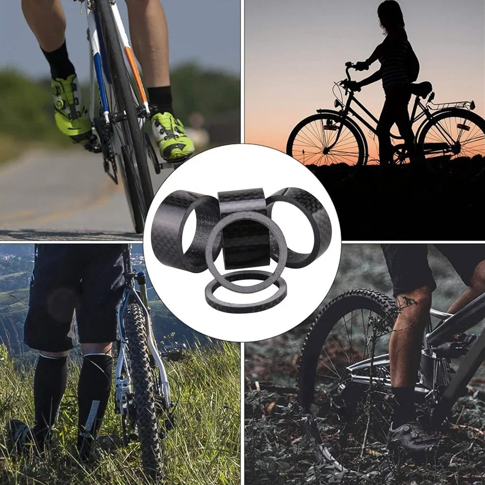 Spaziatore Bicicletta in Fibra di Carbonio per MTB 5 Pezzi