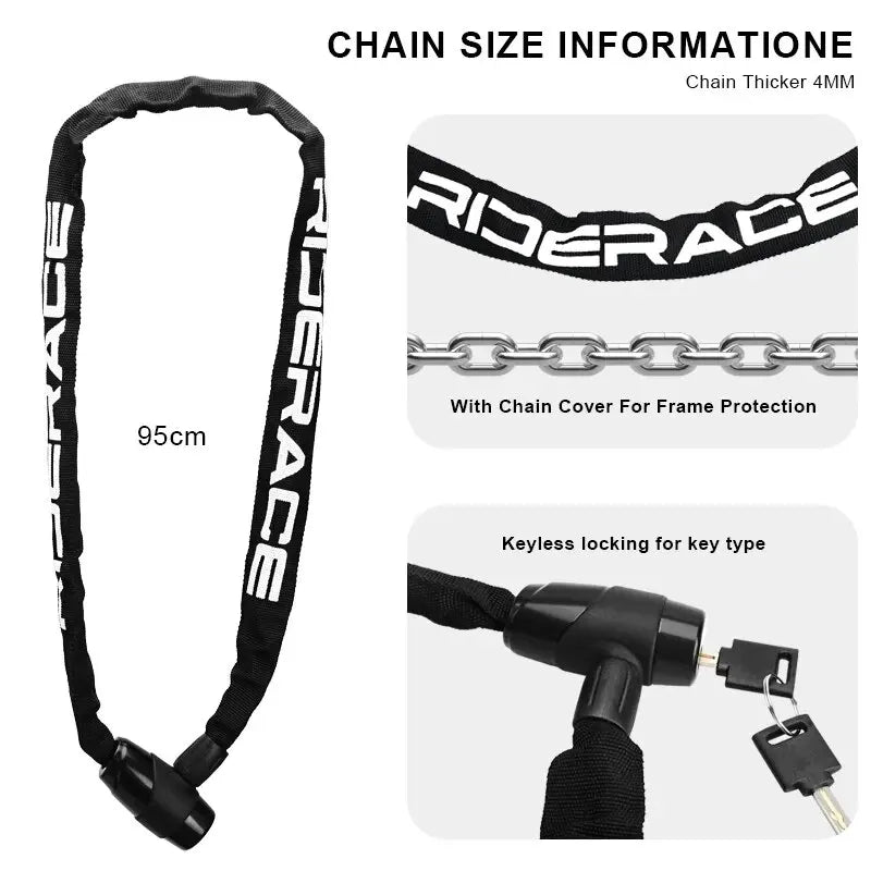 Lucchetto a catena per bicicletta in zinc alloy e ABS per mountain bike
