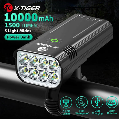 Luce per bici LED ricaricabile in ABS per bicicletta impermeabile