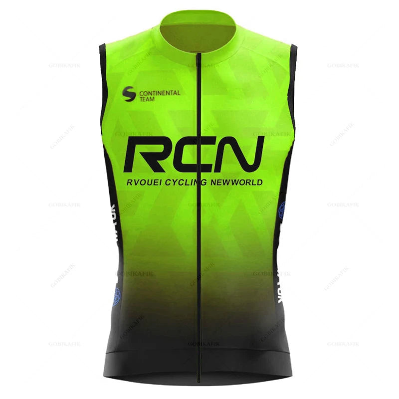 Gilet da ciclismo antivento in poliestere traspirante per uomini