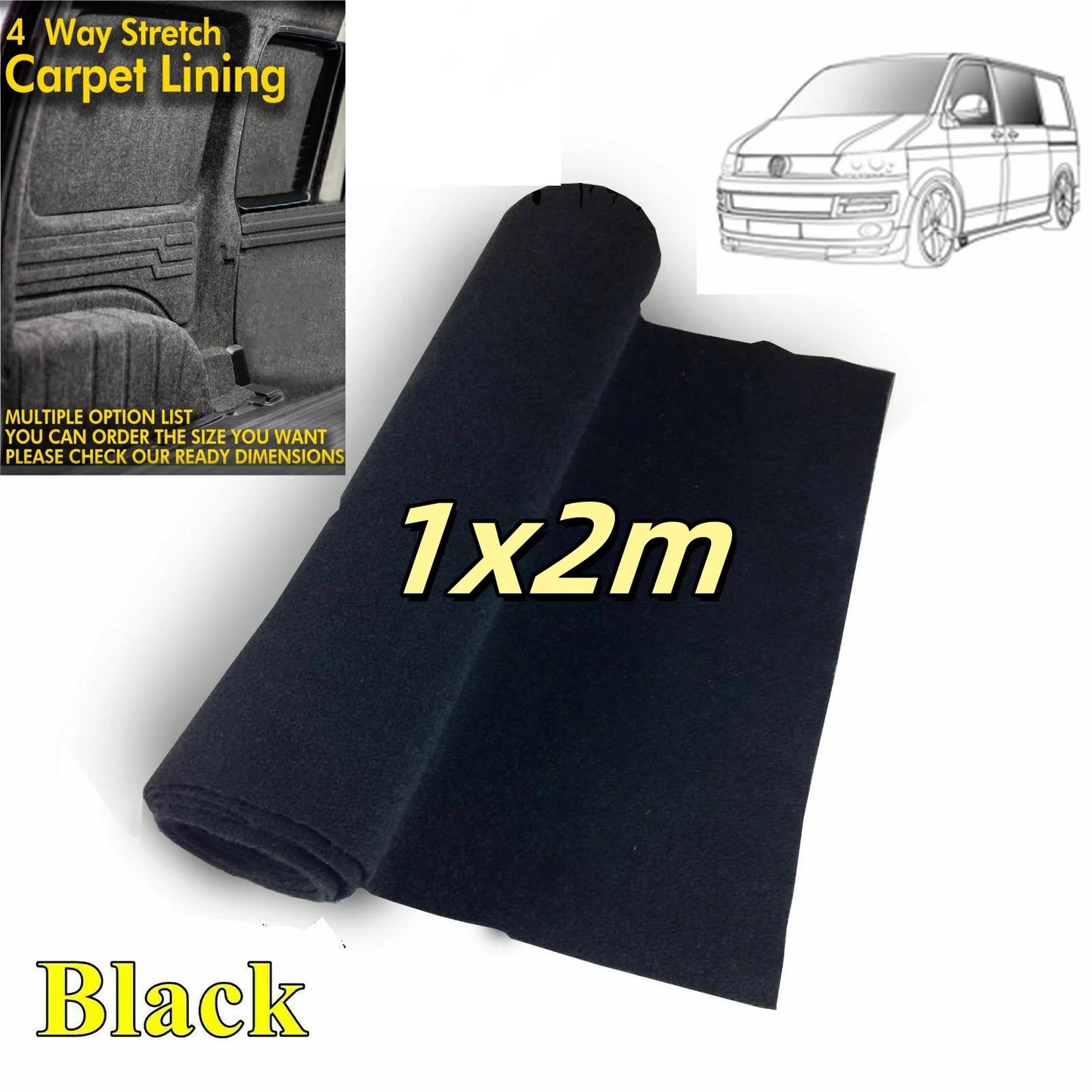 Tappeto Camper Van in Feltro per Esterni da Campeggio 1x2m