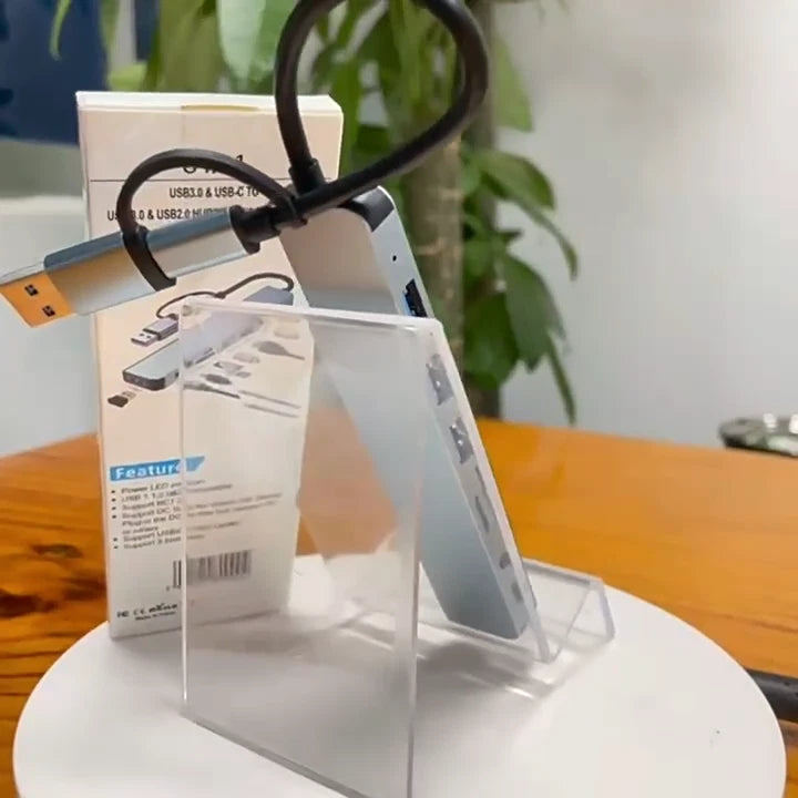 Hub USB-C 8 in 2 Docking Station Adattatore per MacBook PC USB 3.0 SD Audio