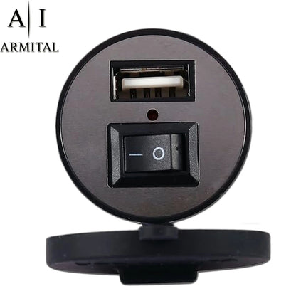 Caricatore USB Moto Universale 12V 24V Impermeabile IP65 Ricarica Rapida con Interruttore ON/OFF per Smartphone e GPS
