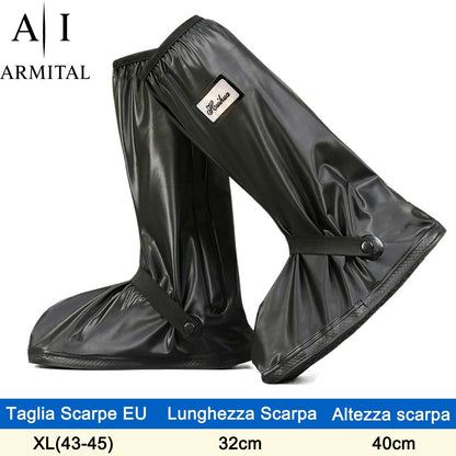 Copriscarpe Impermeabili Moto e Bici Antiscivolo in PVC Riutilizzabili Neri