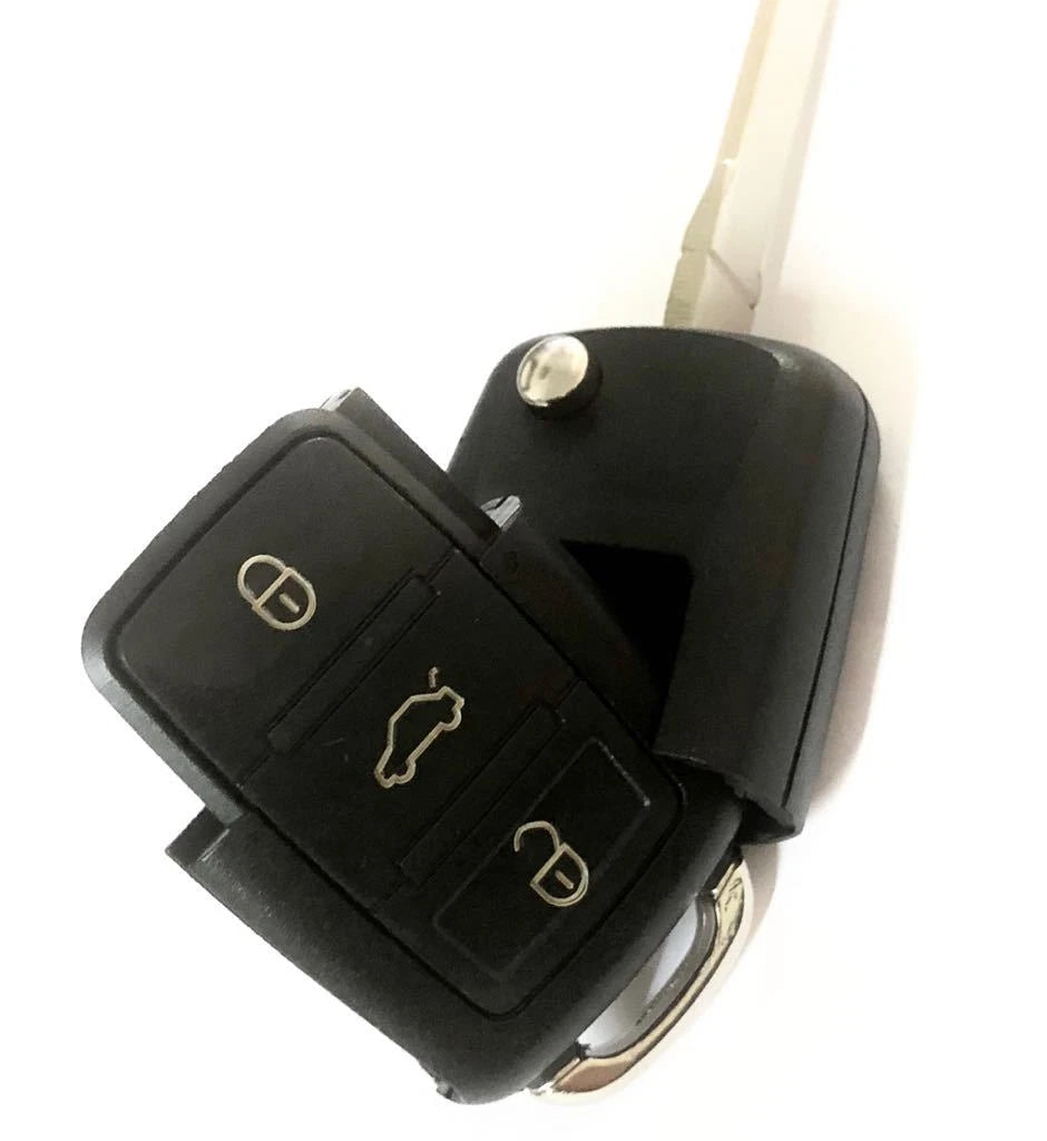Guscio Scocca Coprichiave Compatibile Con Volkswagen Golf 5 6 Passat Jetta Touran Custodia Protettiva 3 Tasti Nero