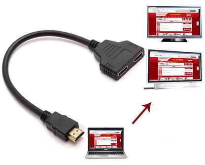 Splitter HDMI 1 Maschio a 2 Femmine Cavo Sdoppiatore Segnale Mirroring 30cm