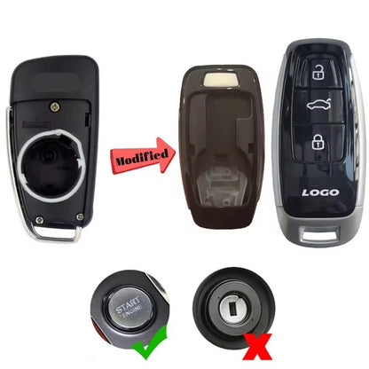 Guscio Chiave Telecomando 3 Tasti Compatibile Con Audi A3 A4 A5 A6 Q2 Q3 S3 Modifica Cover Keyless In ABS Alta Qualità
