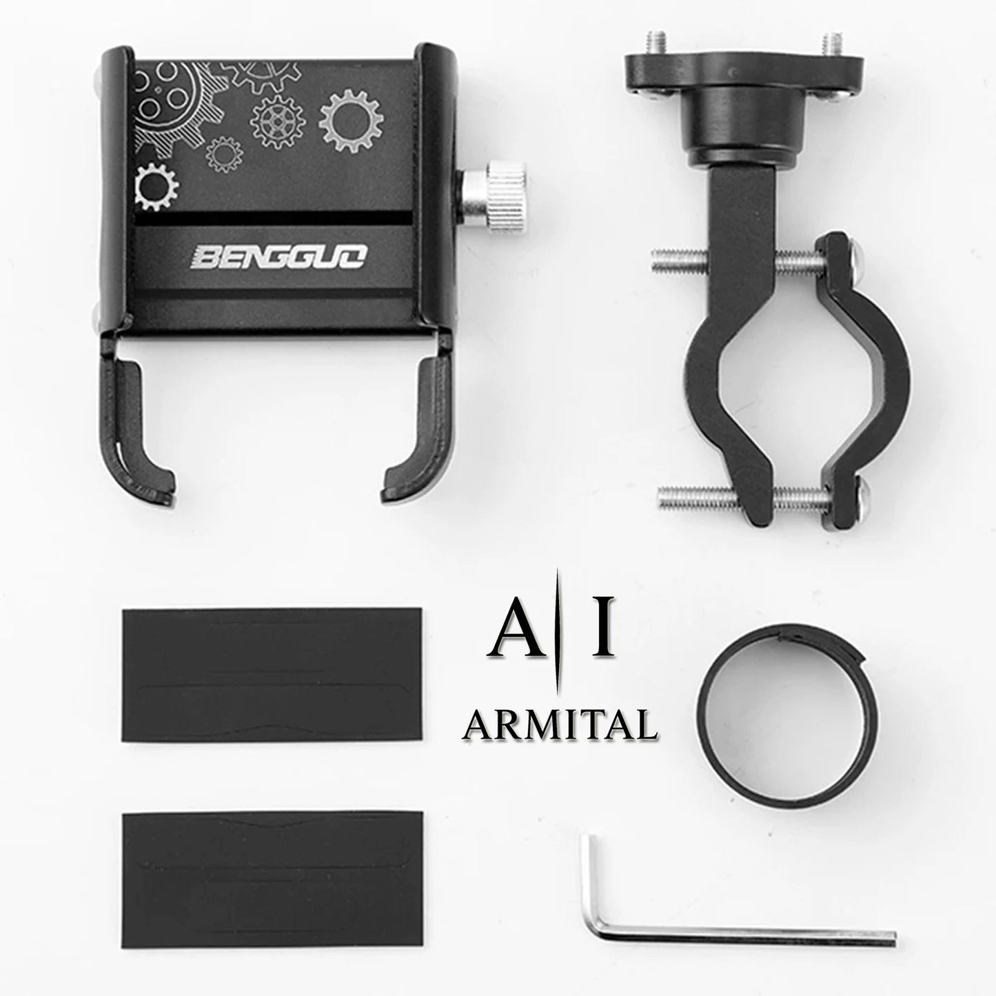 Supporto Smartphone per Bici e Moto in Alluminio con Rotazione 360 Gradi Nero