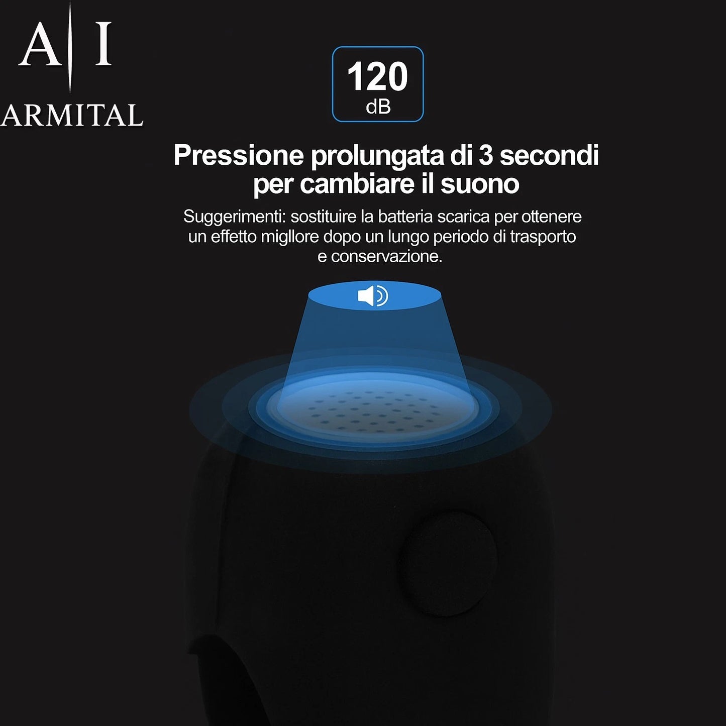 Clacson Elettrico per Bici e Monopattino 120dB Impermeabile in Silicone con 3 Suoni e Gancio Universale