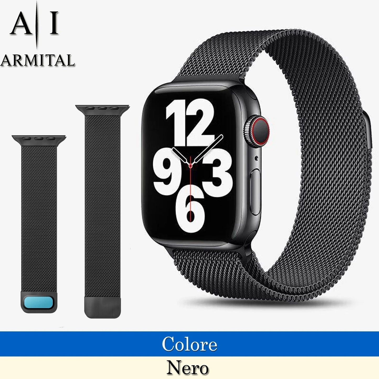 Cinturino Milanese Acciaio Inox Apple Watch 38-49mm Maglia Regolabile Serie 1-11