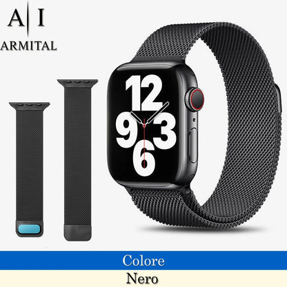 Cinturino Milanese Acciaio Inox Apple Watch 38-49mm Maglia Regolabile Serie 1-11