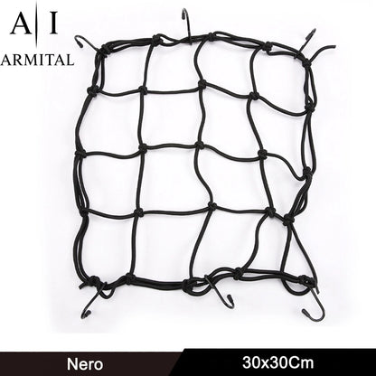 Rete Ragno Elastica Moto Portapacchi e Serbatoio Porta Casco Universale 30x30cm