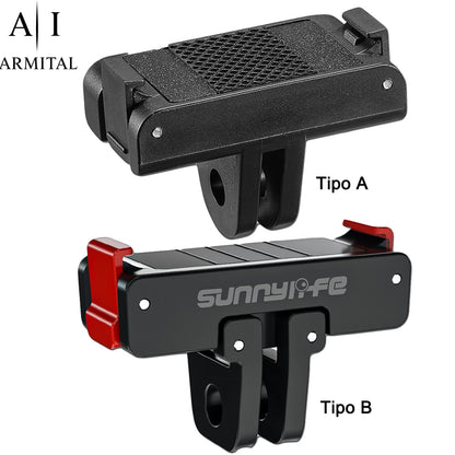 Adattatore Magnetico Sgancio Rapido Professionale per DJI Osmo Action 5 Pro 4 3 2 Supporto Pieghevole con Doppio Fissaggio Antiscivolo
