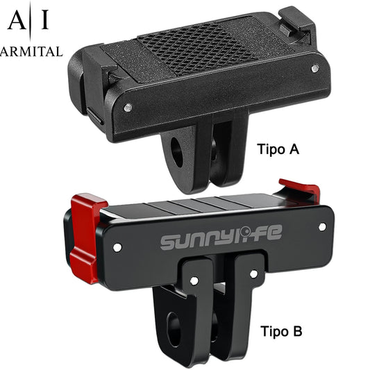 Adattatore Magnetico Sgancio Rapido Professionale per DJI Osmo Action 5 Pro 4 3 2 Supporto Pieghevole con Doppio Fissaggio Antiscivolo