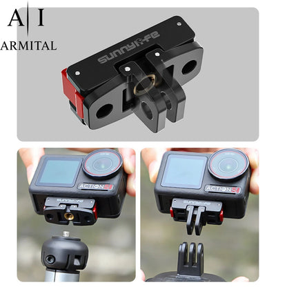 Adattatore Magnetico Sgancio Rapido per DJI Osmo Action 5 4 3 Base Pieghevole
