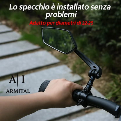 Coppia Specchietti Retrovisori Bici e Scooter Regolabili 360 Gradi HD Universali