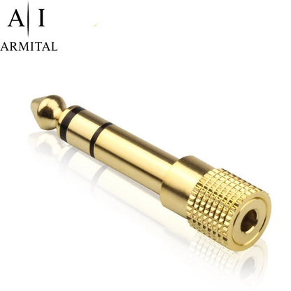 Adattatore Audio Jack 6.35mm Maschio a 3.5mm Femmina Cuffie Stereo Placcato Oro